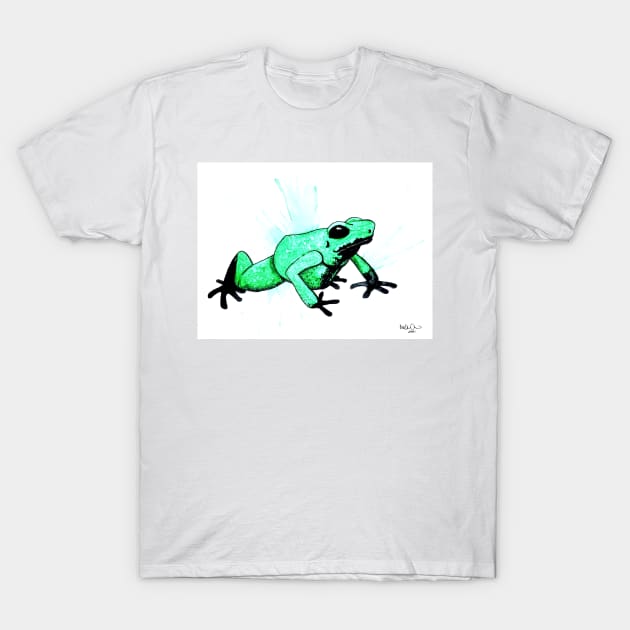 Dendorbates Terribilis "Mint" Dart Frog Watercolor T-Shirt by Gyngr-art